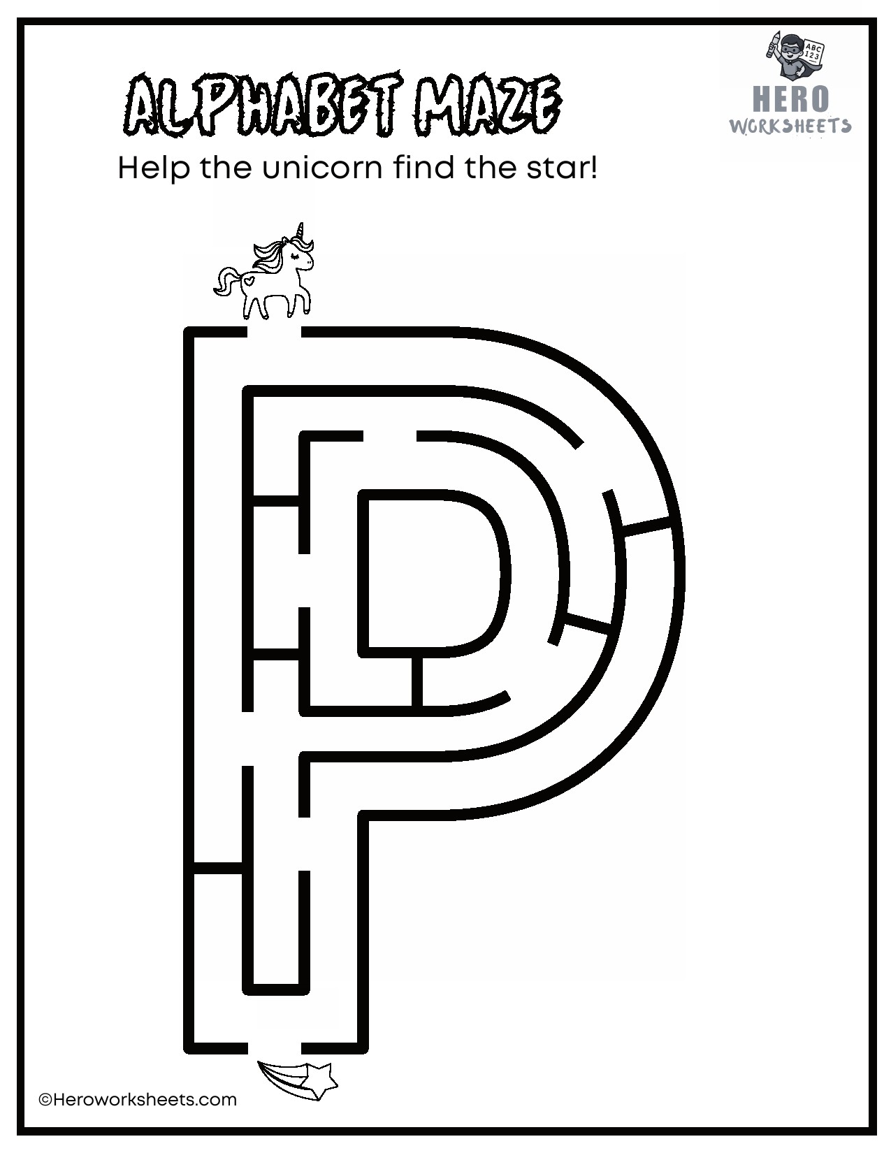 Uppercase Alphabet Mazes Worksheets 17 Uppercase Letter P Maze Worksheet