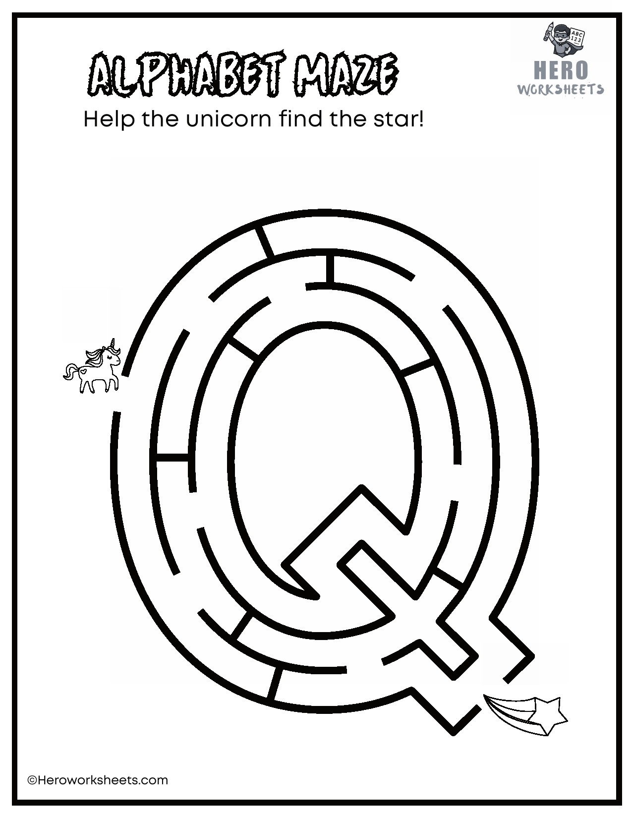 Uppercase Alphabet Mazes Worksheets 18 Uppercase Letter Q Maze Worksheet