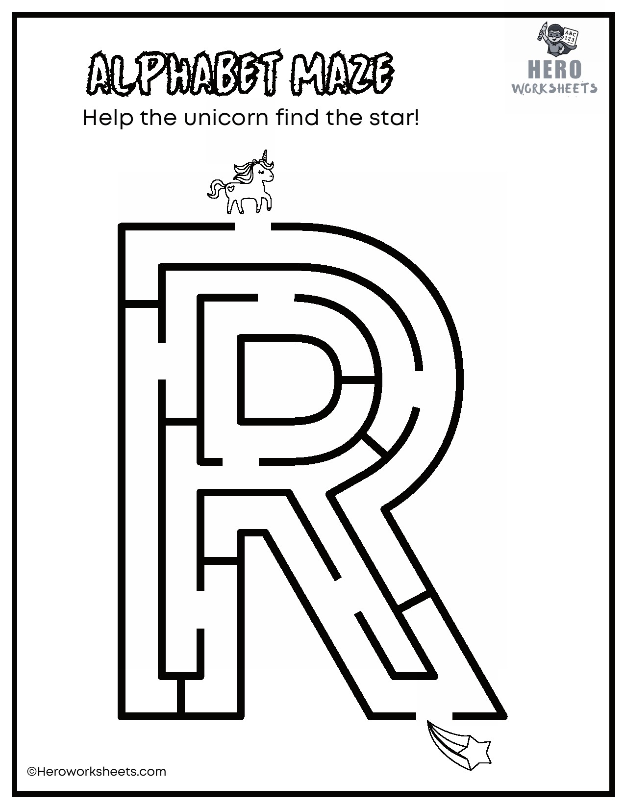 Uppercase Alphabet Mazes Worksheets 19 Uppercase Letter R Maze Worksheet
