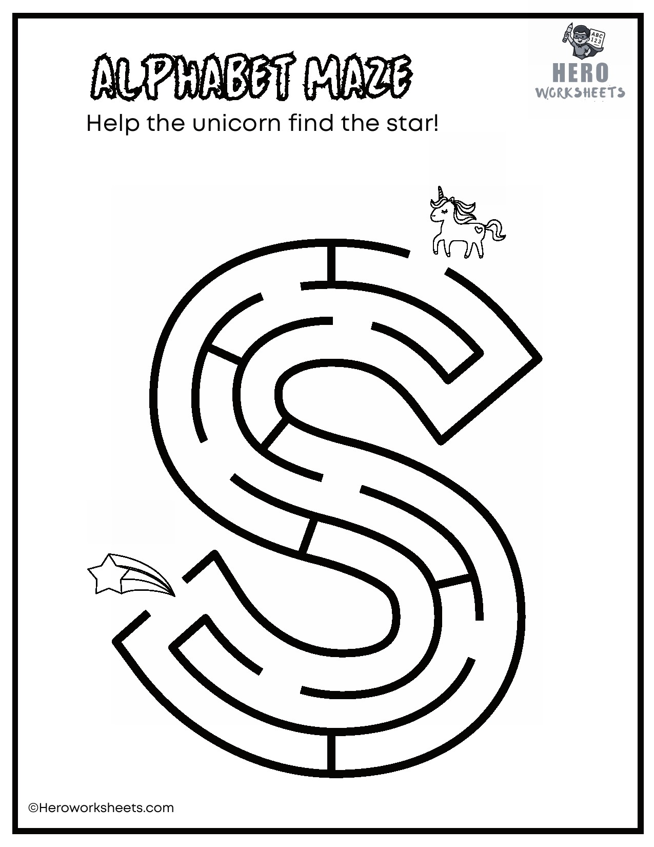 Uppercase Alphabet Mazes Worksheets 20 Uppercase Letter S Maze Worksheet