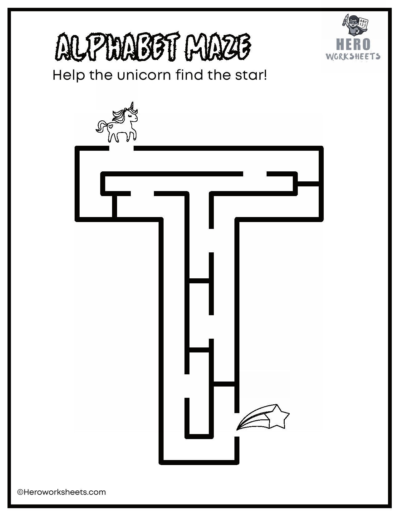 Uppercase Alphabet Mazes Worksheets 21 Uppercase Letter T Maze Worksheet