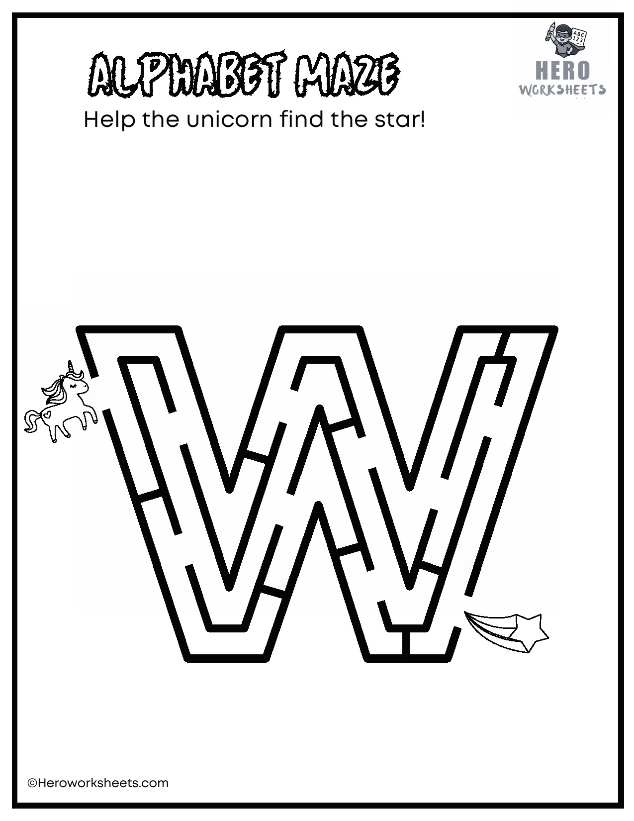Uppercase Alphabet Mazes Worksheets 24 Uppercase Letter W Maze Worksheet