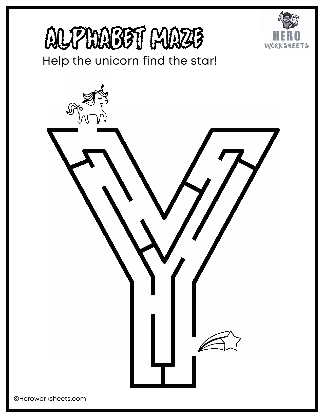 Uppercase Alphabet Mazes Worksheets 26 Uppercase Letter Y Maze Worksheet