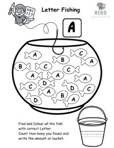 Letter A Fishing Worksheet Printable