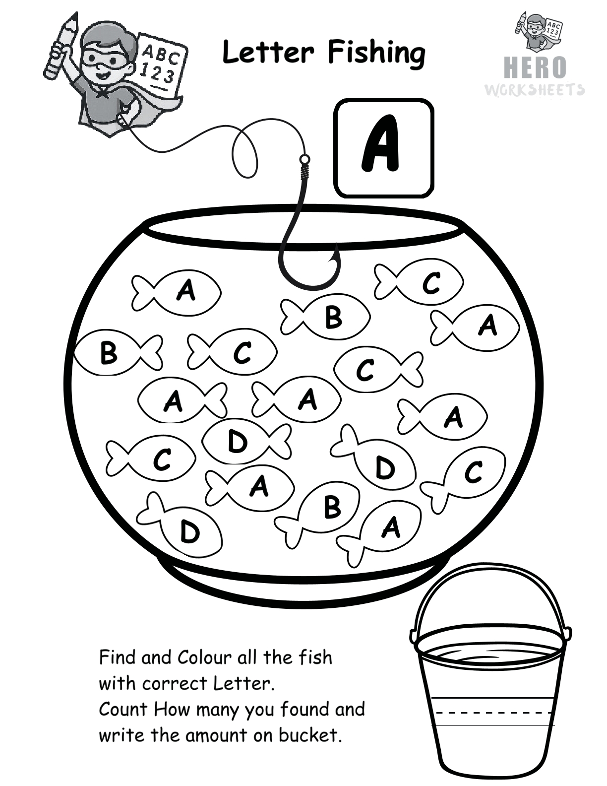 Alphabet Letter Fishing Worksheets 2 Letter A Fishing Worksheet Printable