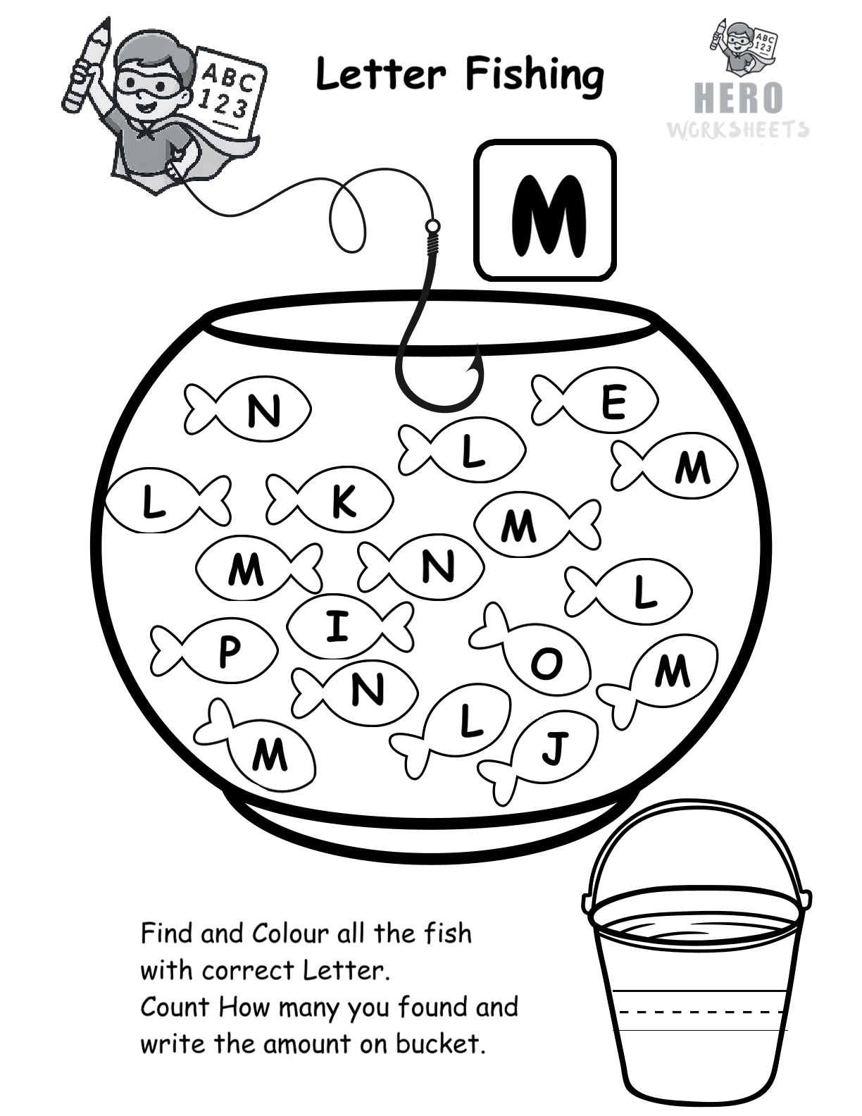 Alphabet Letter Fishing Worksheets 14 Letter M Fishing Worksheet Printable