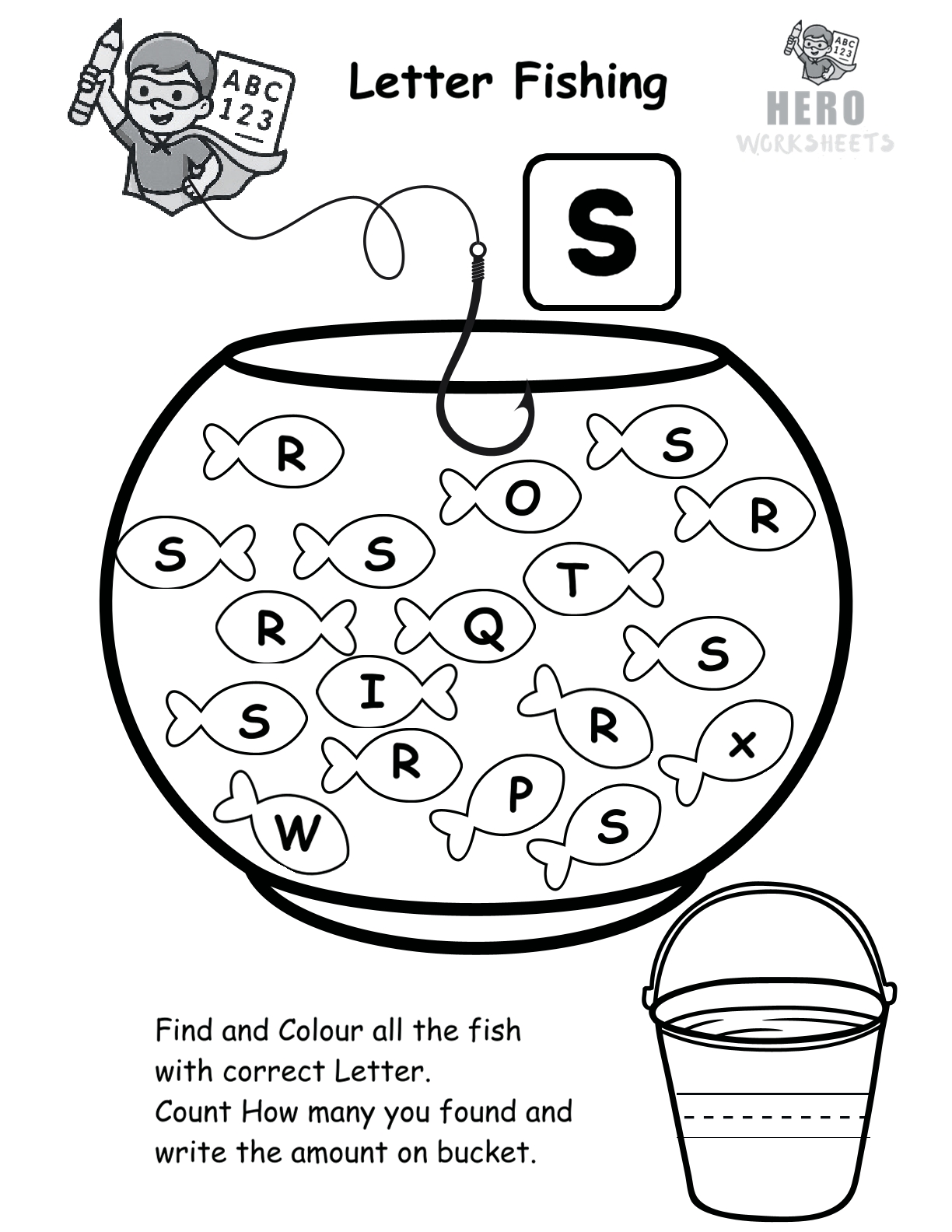 Alphabet Letter Fishing Worksheets 20 Letter S Fishing Worksheet Printable