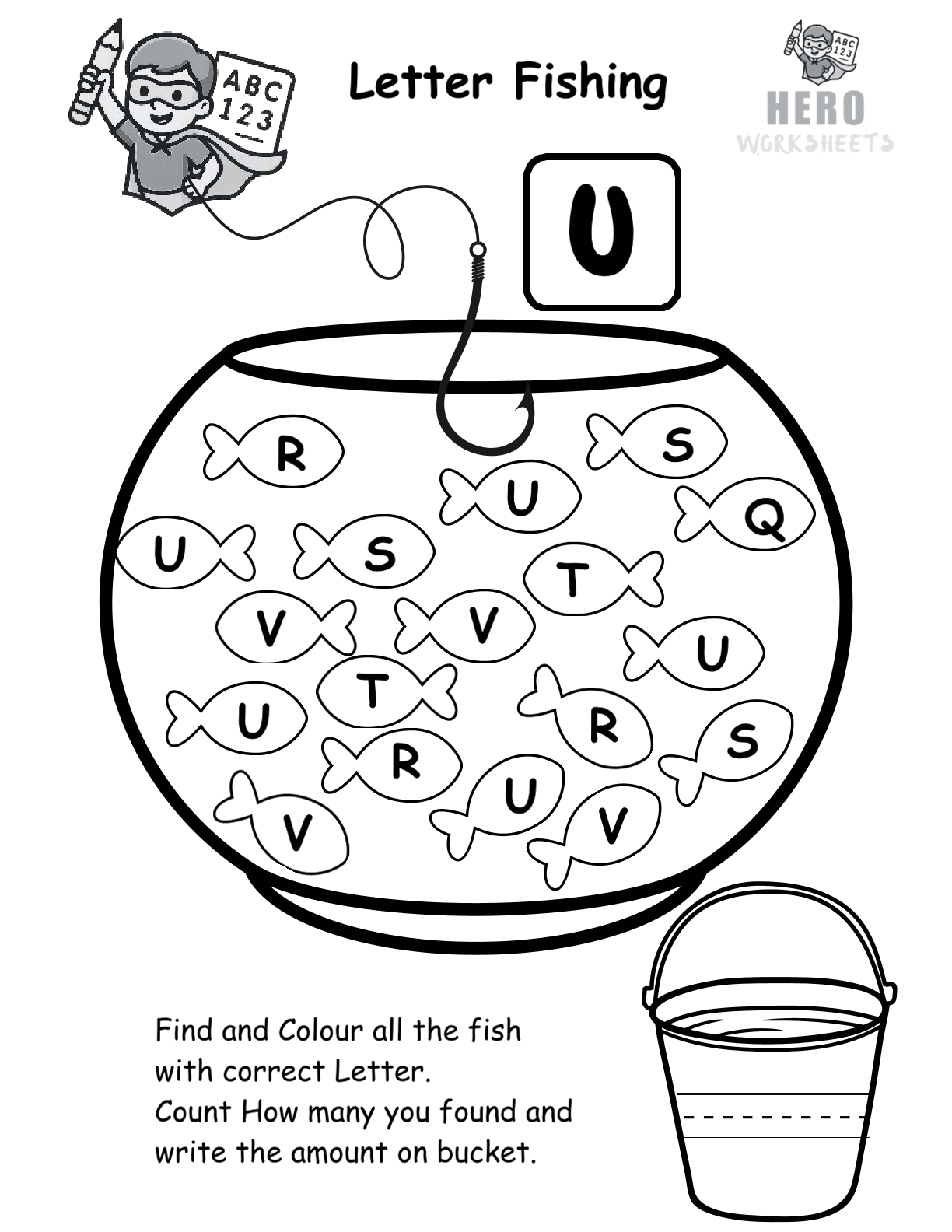 Alphabet Letter Fishing Worksheets 22 Letter U Fishing Worksheet Printable