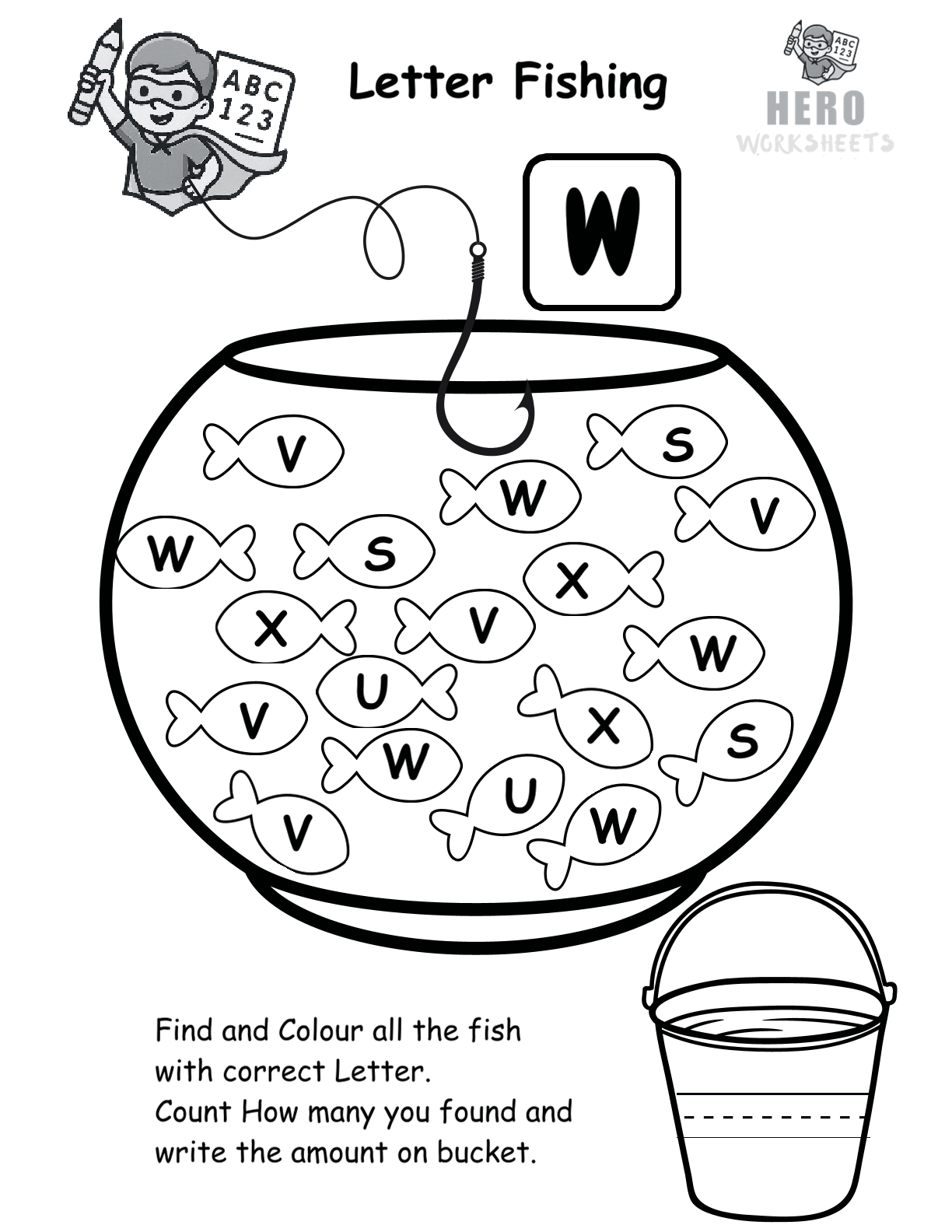 Alphabet Letter Fishing Worksheets 24 Letter W Fishing Worksheet Printable