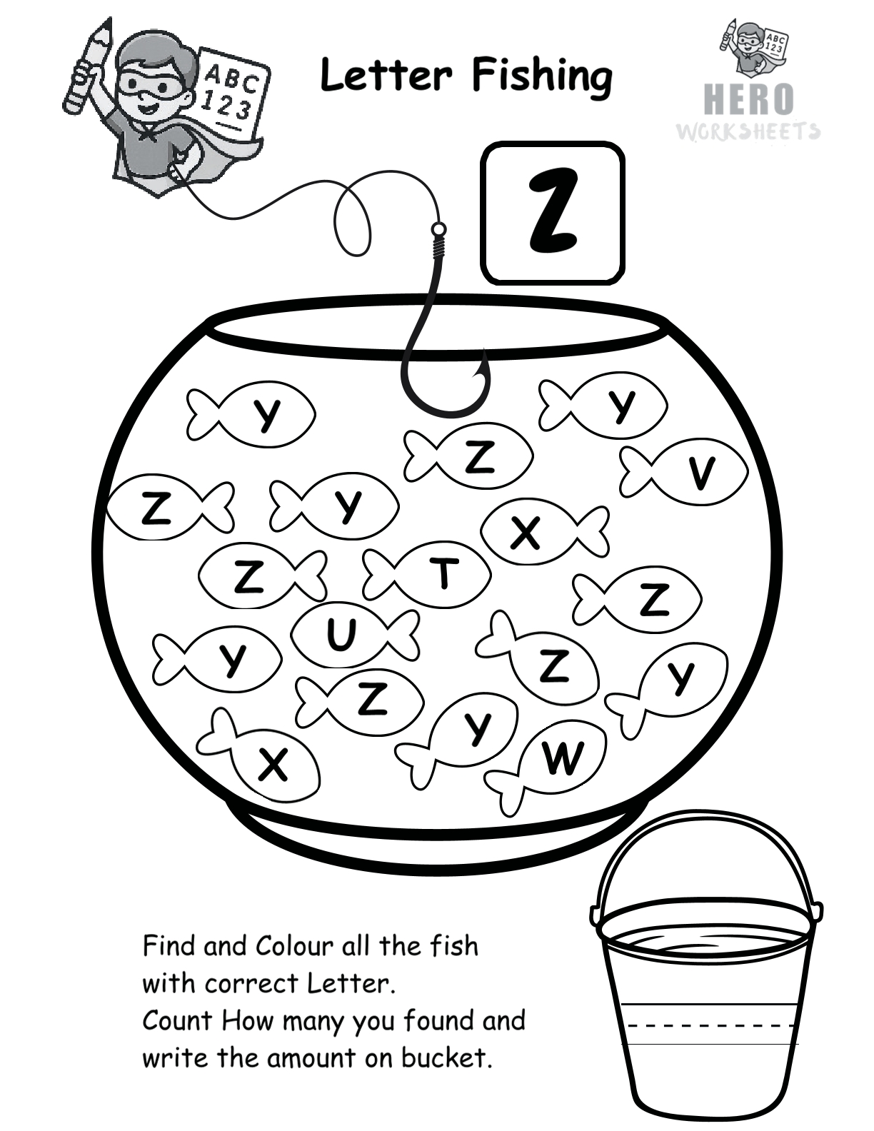 Alphabet Letter Fishing Worksheets 27 Letter Z Fishing Worksheet Printable