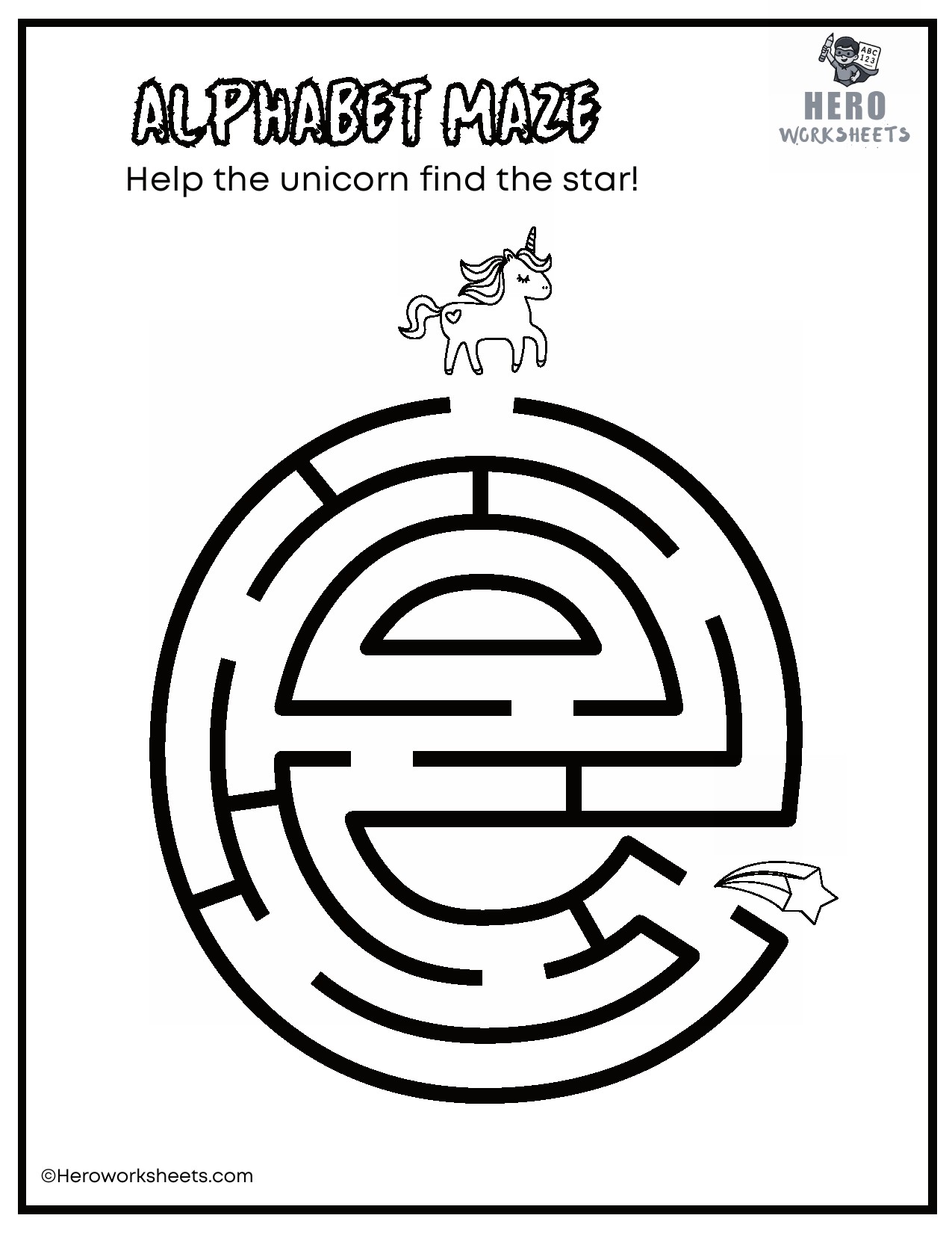 Lowercase Alphabet Mazes Worksheets 6 Lowercase Alphabet e Maze Worksheet