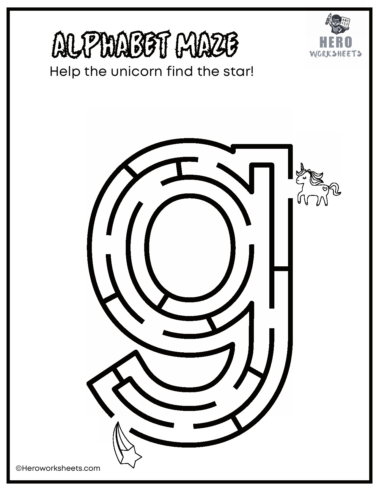 Lowercase Alphabet Mazes Worksheets 8 Lowercase Alphabet g Maze Worksheet