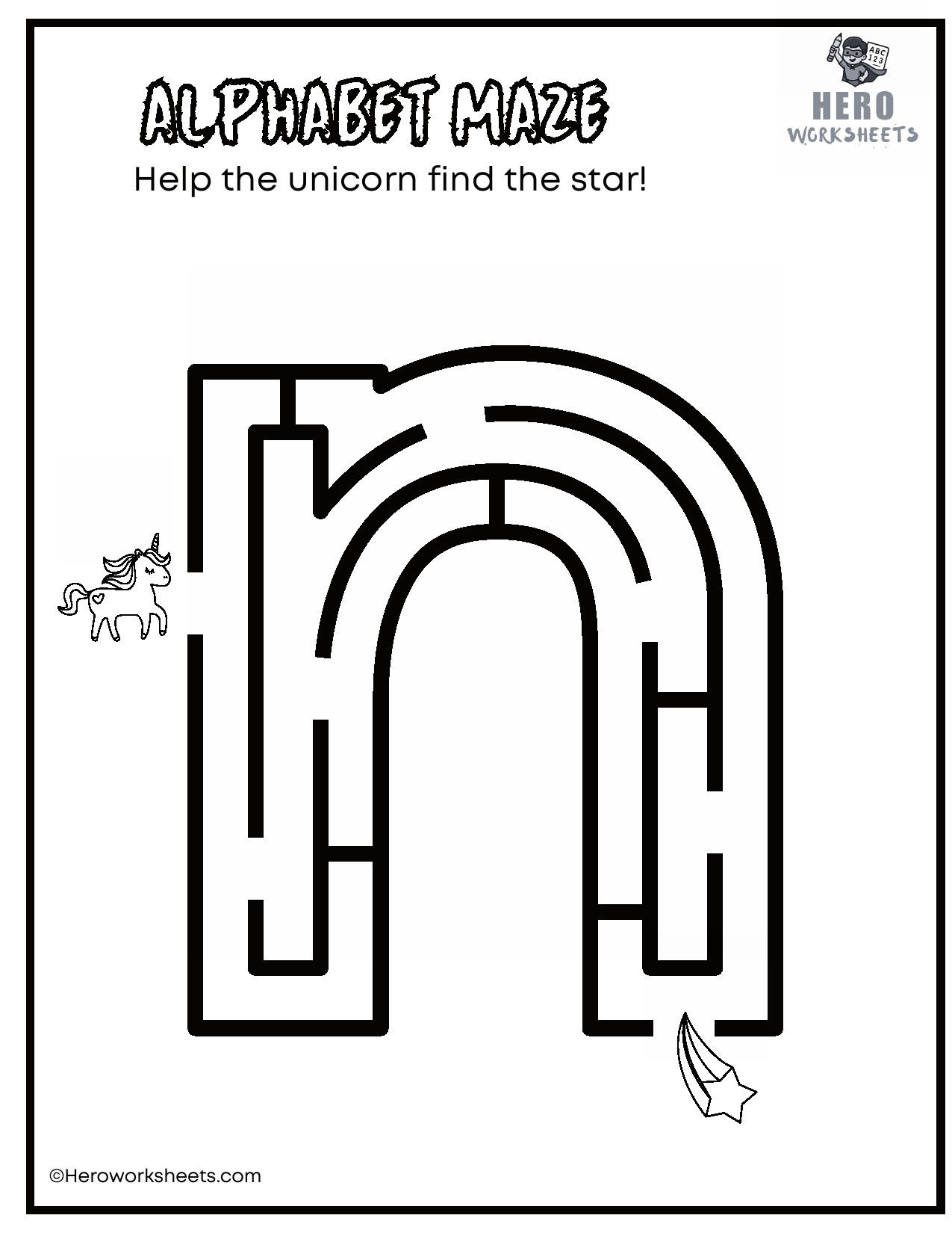 Lowercase Alphabet Mazes Worksheets 15 Lowercase Alphabet n Maze Worksheet