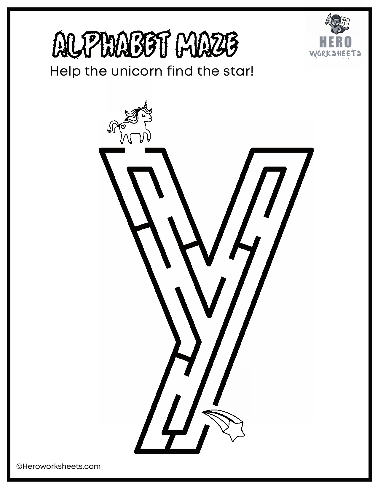 Lowercase Alphabet Mazes Worksheets 26 Lowercase Alphabet y Maze Worksheet