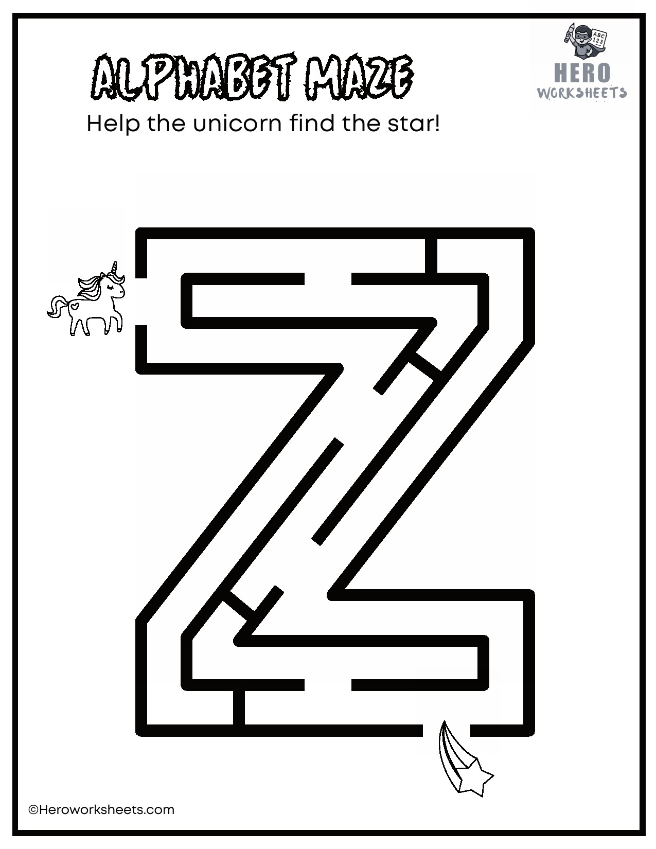 Lowercase Alphabet Mazes Worksheets 27 Lowercase Alphabet z Maze Worksheet