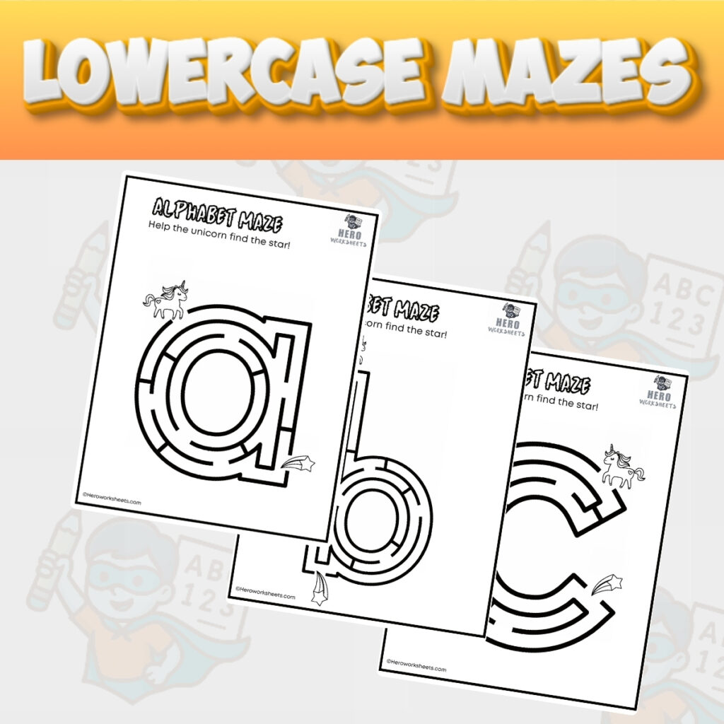Lowercase Alphabet Mazes Worksheets 1 Lowercase Alphabet Mazes Worksheets