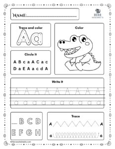 Tracing Letter A Preschool Worksheet Printable