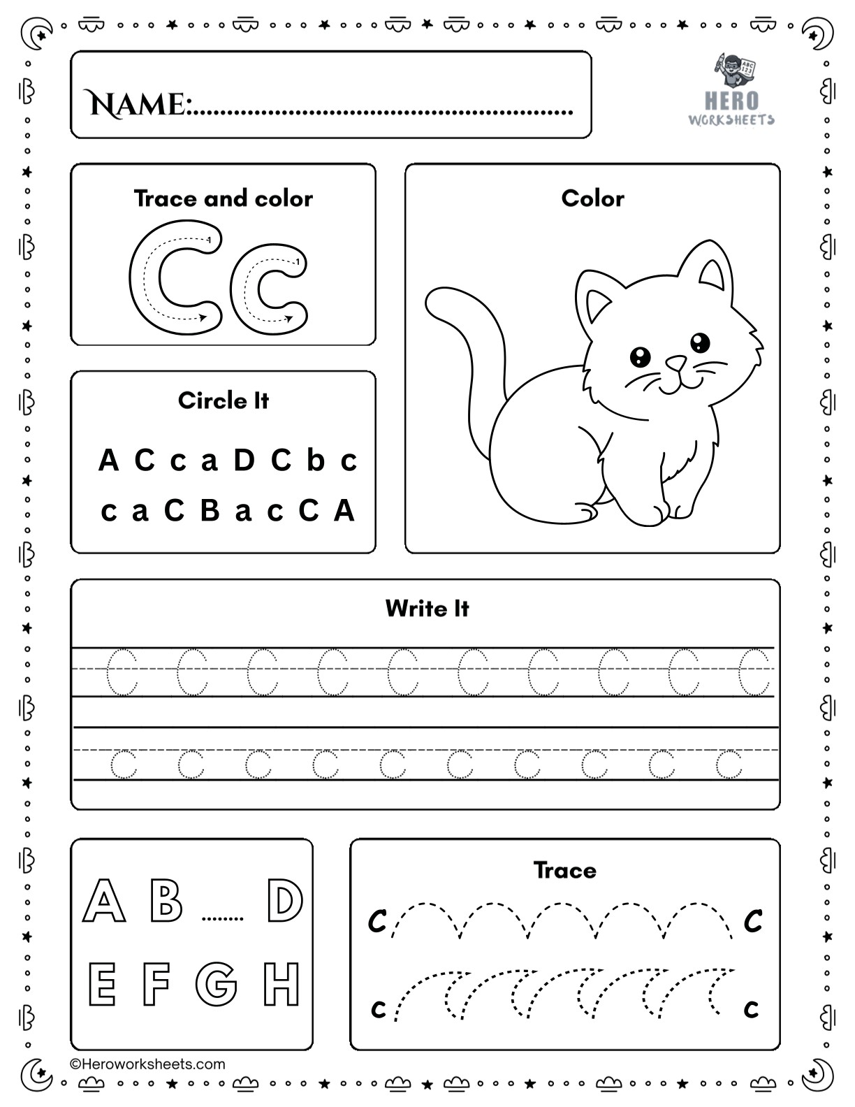 Free Printable Preschool Worksheets Tracing Letters PDF 4 Tracing Letter C Preschool Worksheet Printable