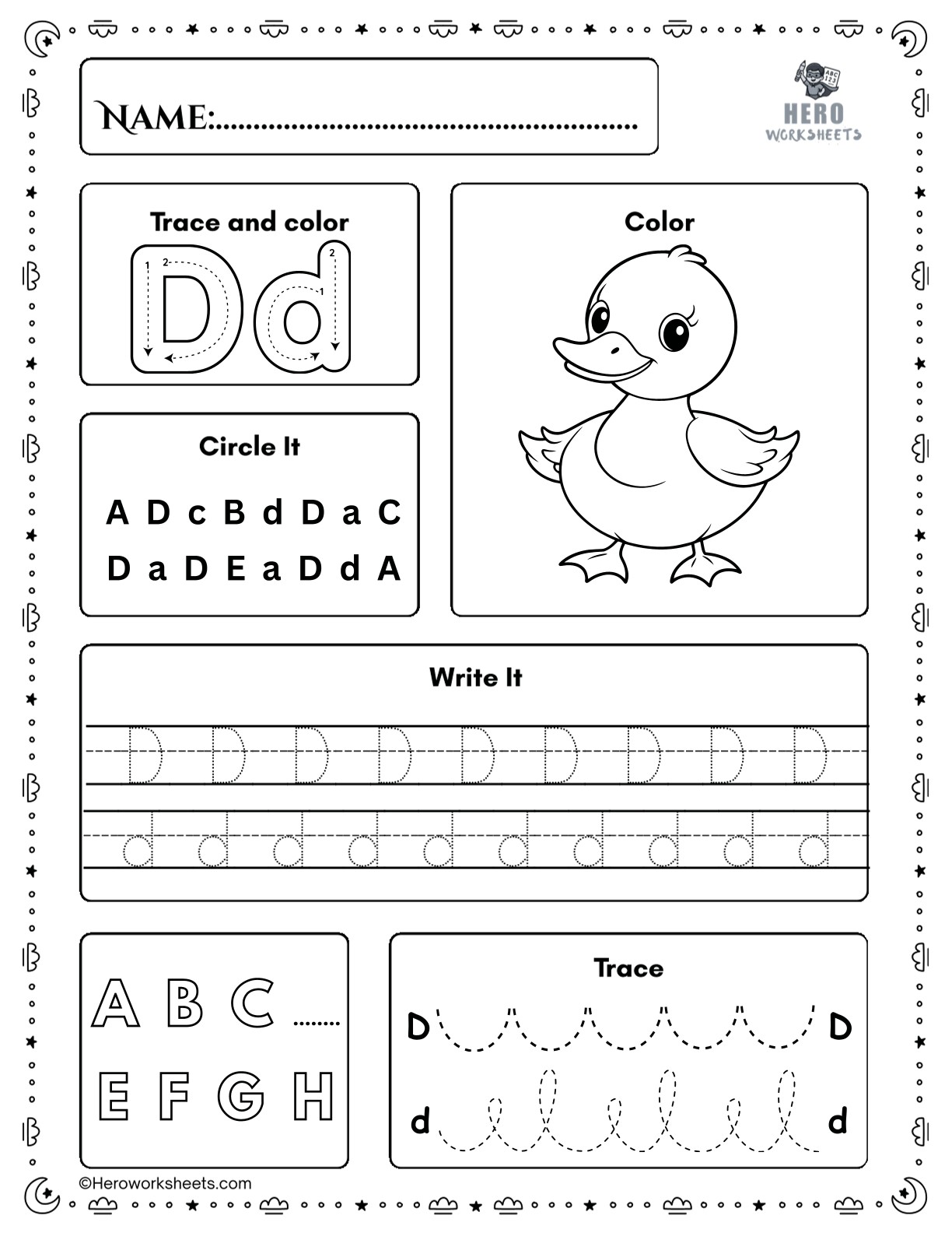 Free Printable Preschool Worksheets Tracing Letters PDF 5 Tracing Letter D Preschool Worksheet Printable