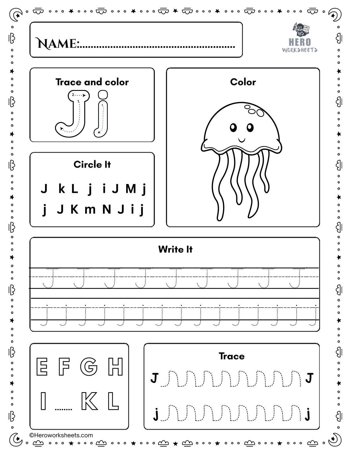 Free Printable Preschool Worksheets Tracing Letters PDF 11 Tracing Letter J Preschool Worksheet Printable