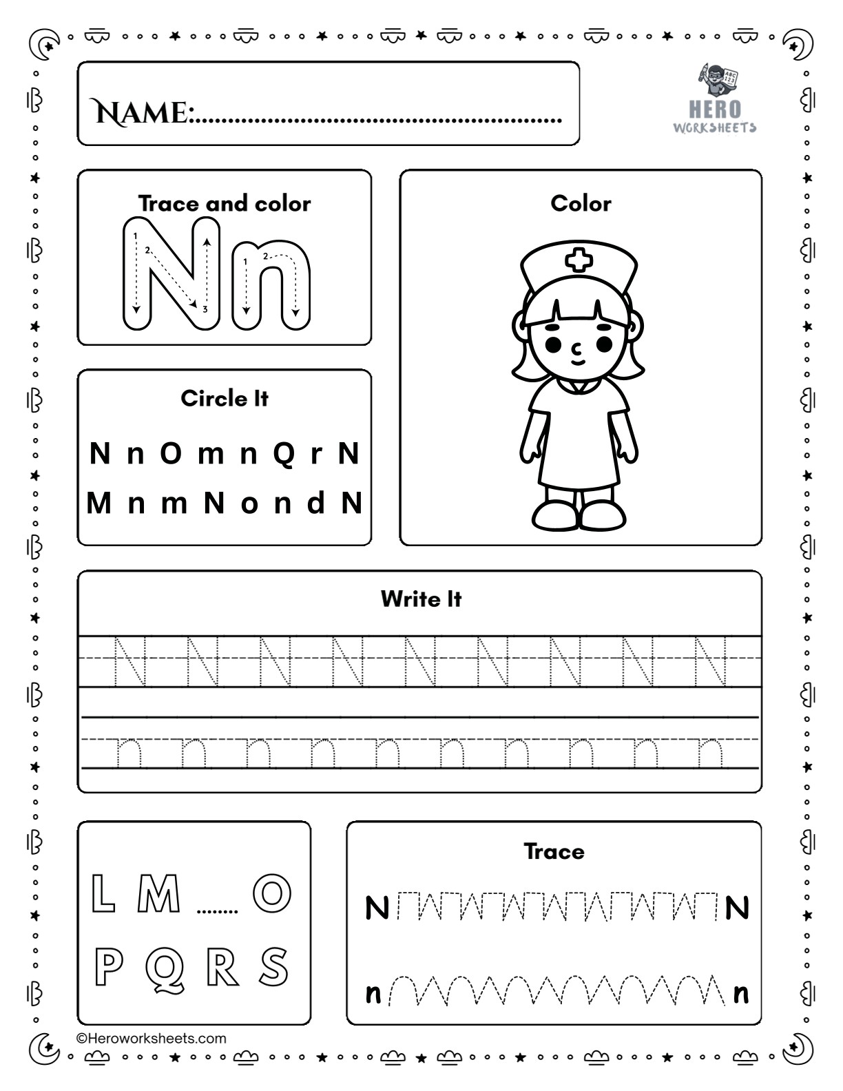 Free Printable Preschool Worksheets Tracing Letters PDF 15 Tracing Letter N Preschool Worksheet Printable