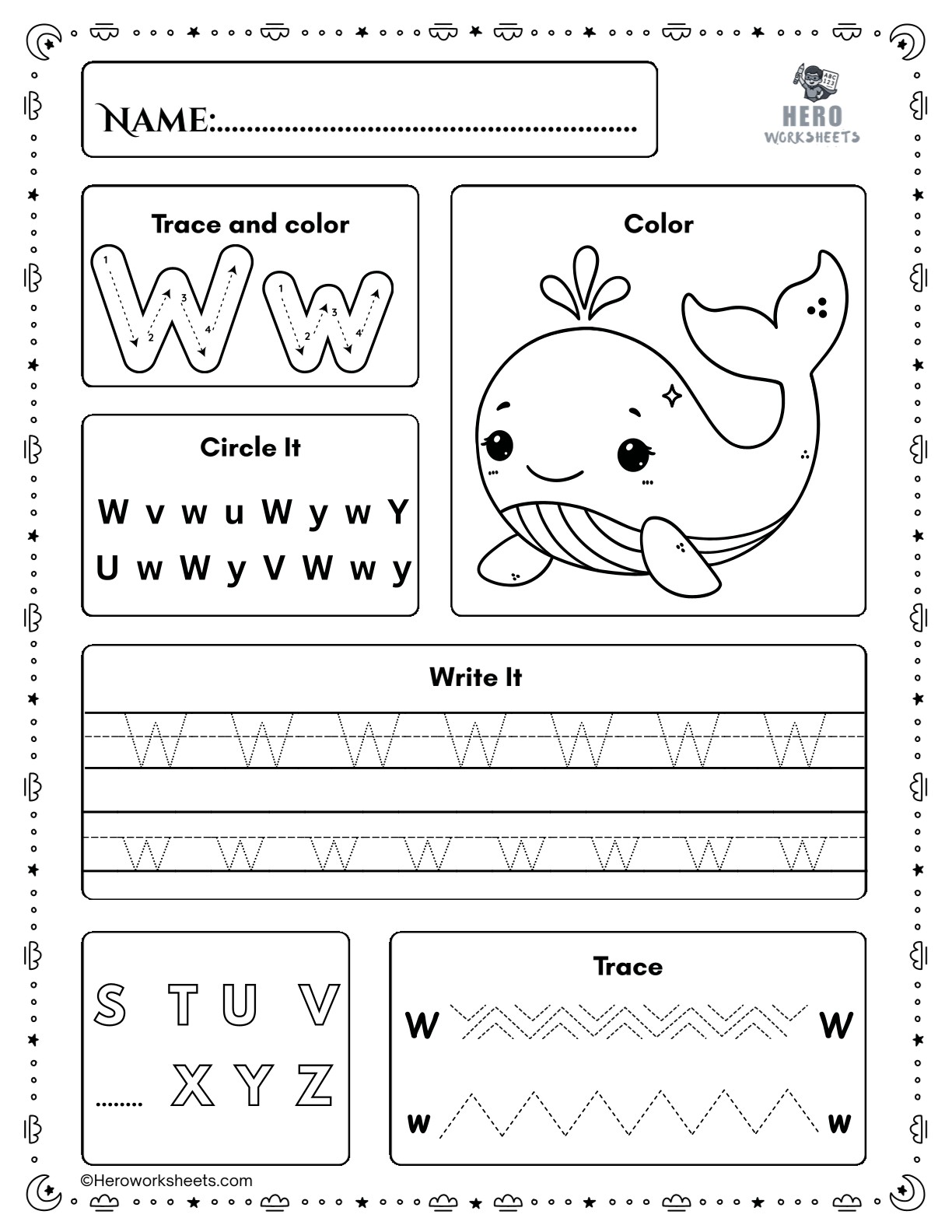 Free Printable Preschool Worksheets Tracing Letters PDF 24 Tracing Letter W Preschool Worksheet Printable
