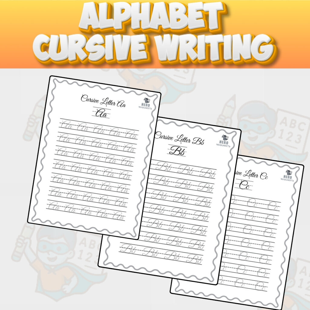 Alphabet Cursive Writing Worksheets Printables