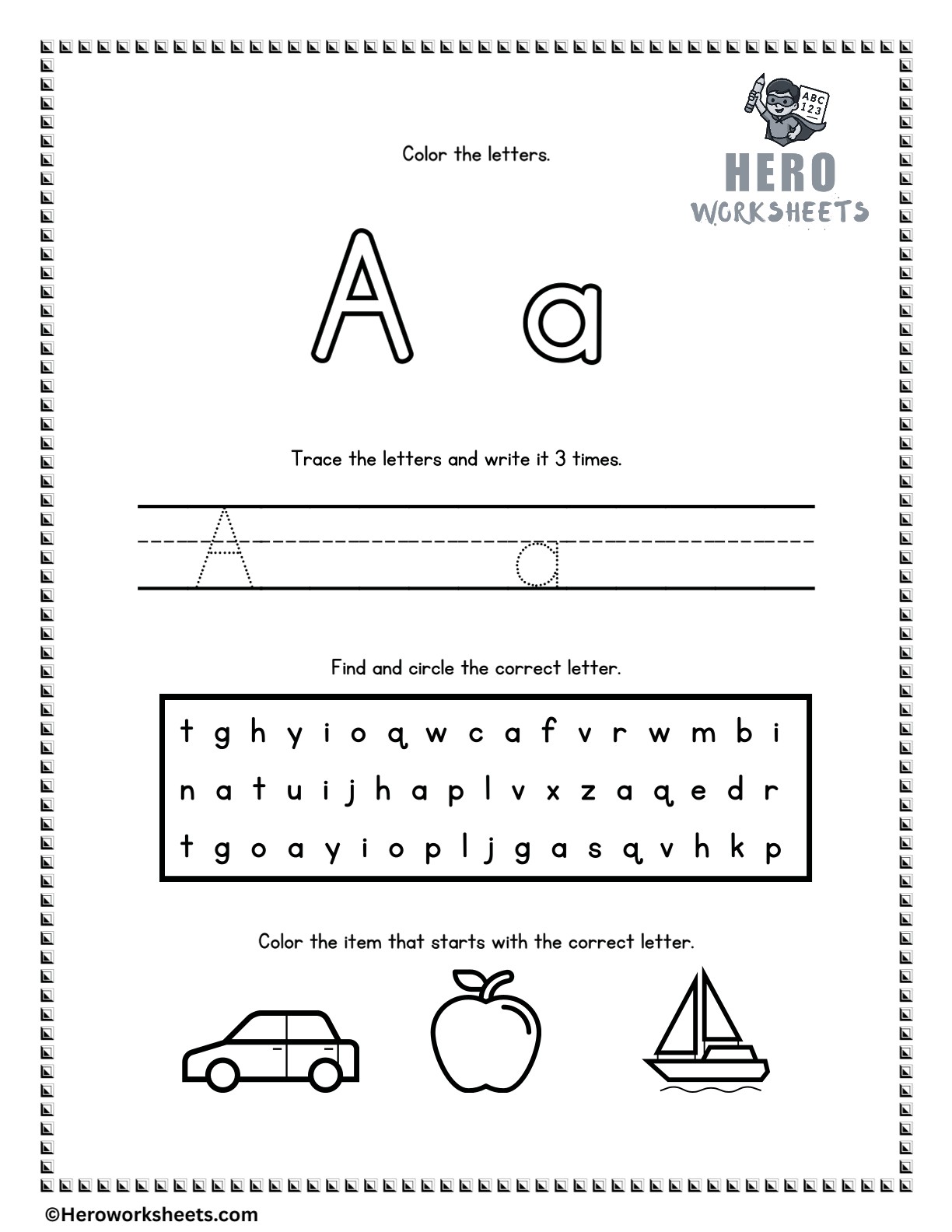 Alphabet Tracing and Coloring Worksheets 2 Alphabet Letter A Tracing and Coloring Worksheets Printable