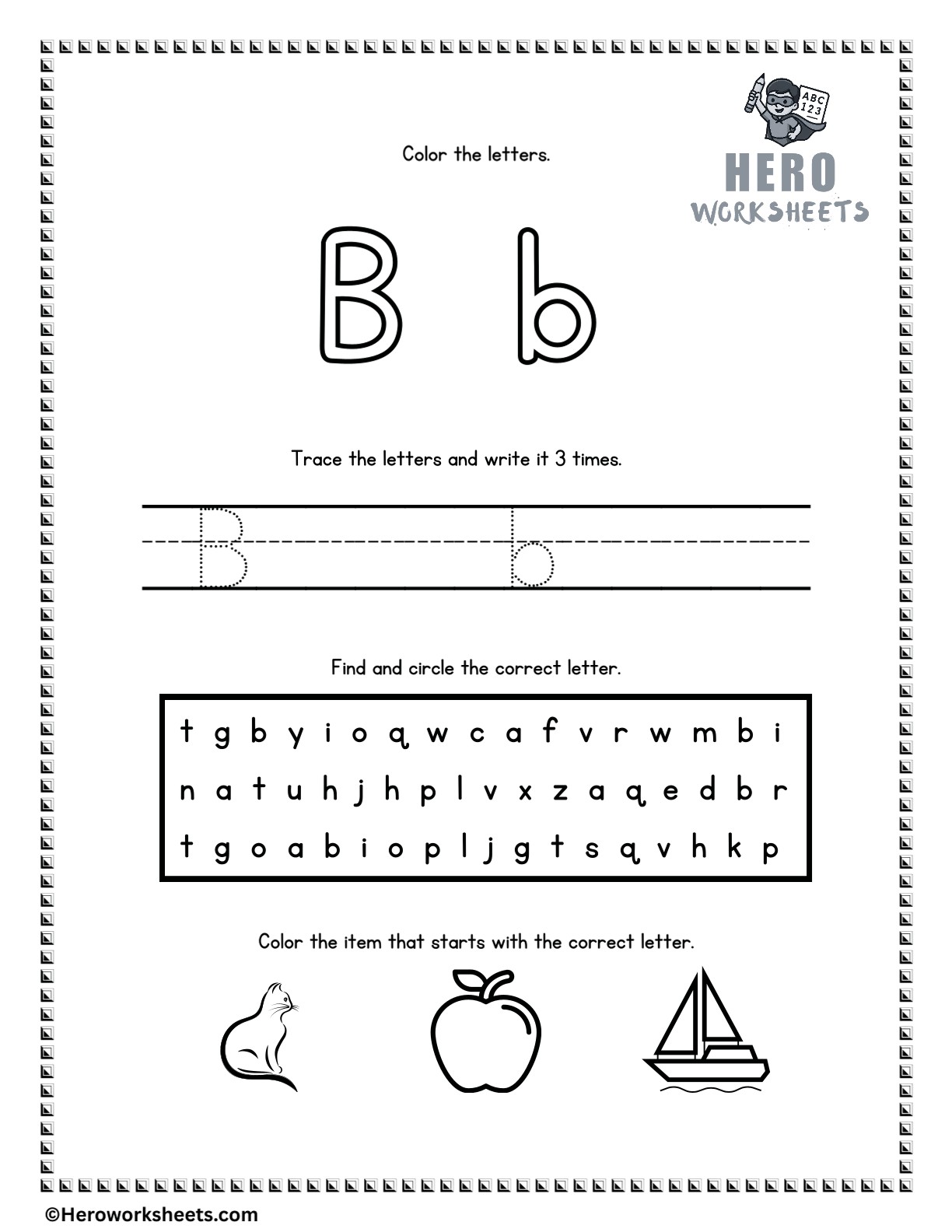 Alphabet Tracing and Coloring Worksheets 3 Alphabet Letter B Tracing and Coloring Worksheets Printable
