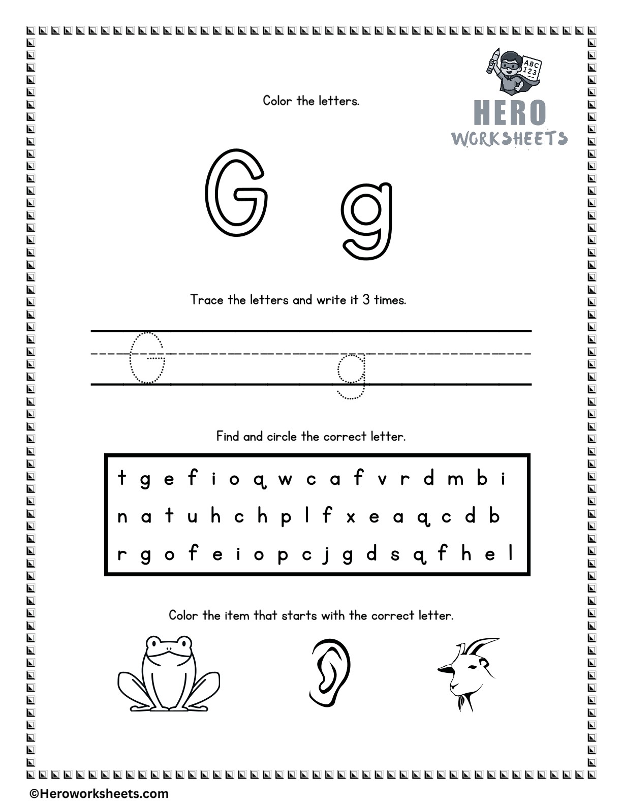 Alphabet Tracing and Coloring Worksheets 8 Alphabet Letter G Tracing and Coloring Worksheets Printable