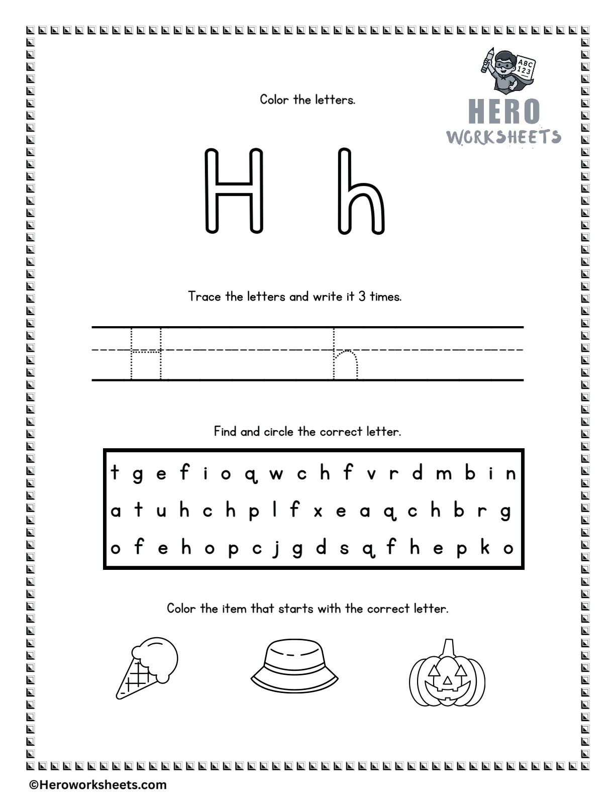 Alphabet Tracing and Coloring Worksheets 9 Alphabet Letter H Tracing and Coloring Worksheets Printable