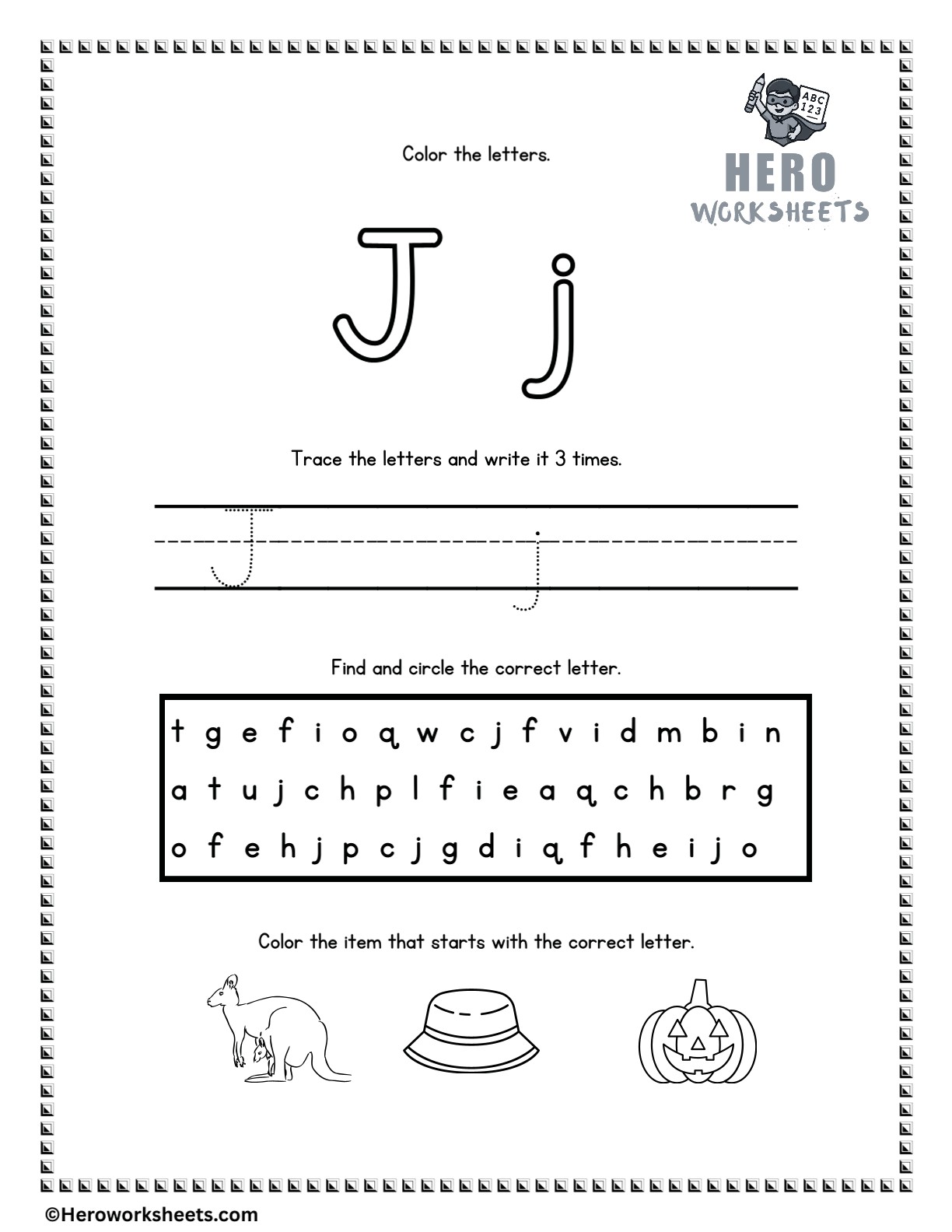 Alphabet Tracing and Coloring Worksheets 11 Alphabet Letter J Tracing and Coloring Worksheets Printable