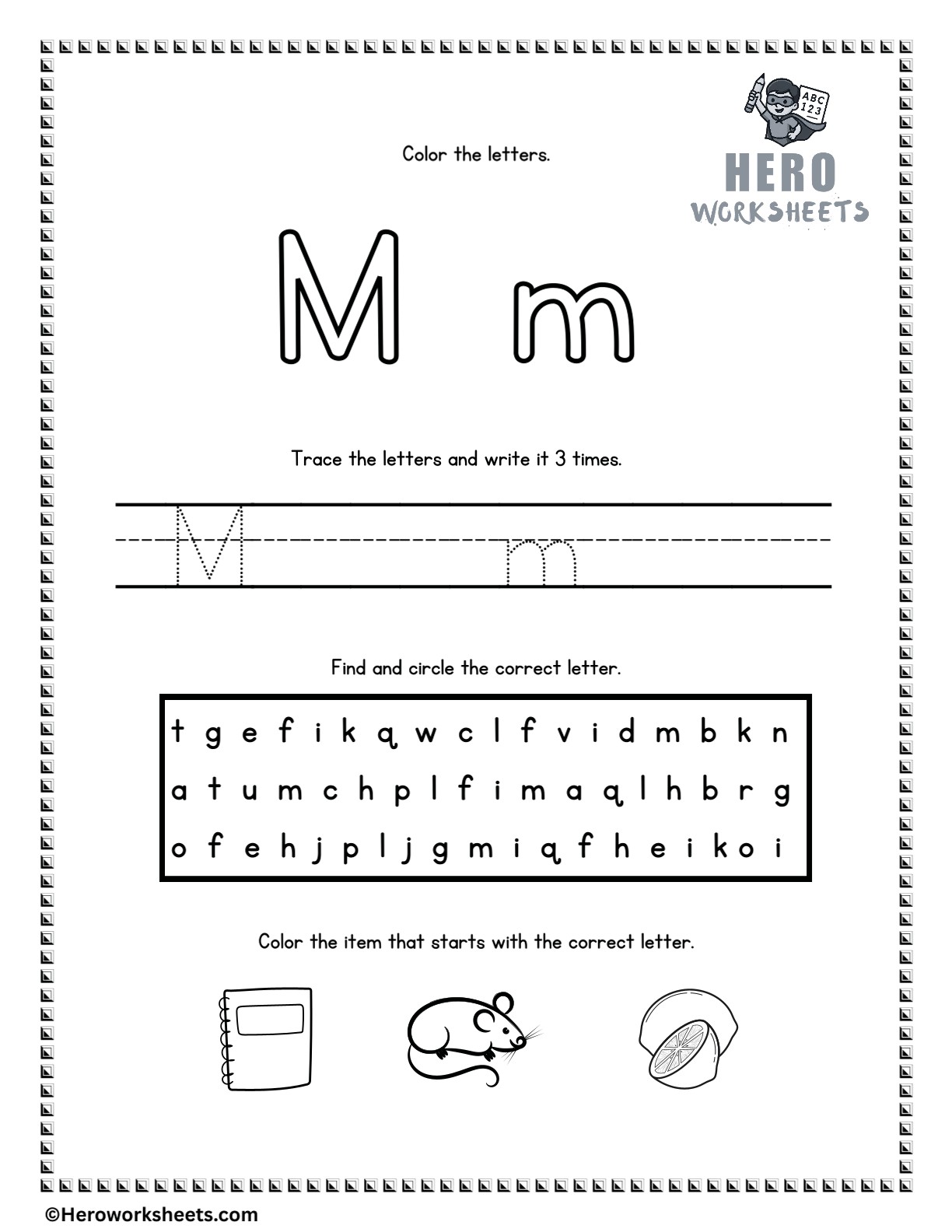 Alphabet Tracing and Coloring Worksheets 14 Alphabet Letter M Tracing and Coloring Worksheets Printable