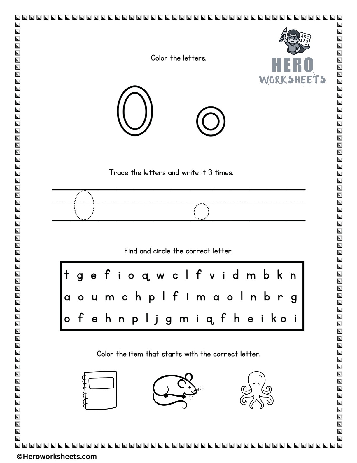 Alphabet Tracing and Coloring Worksheets 16 Alphabet Letter O Tracing and Coloring Worksheets Printable