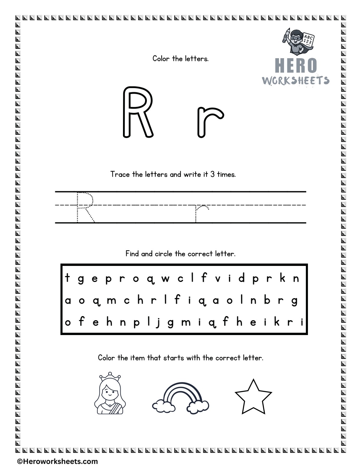 Alphabet Tracing and Coloring Worksheets 19 Alphabet Letter R Tracing and Coloring Worksheets Printable