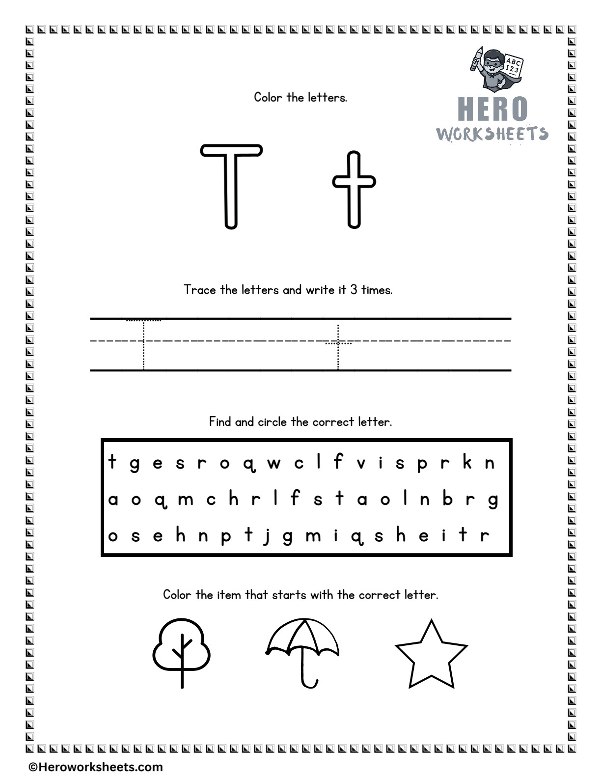 Alphabet Tracing and Coloring Worksheets 21 Alphabet Letter T Tracing and Coloring Worksheets Printable