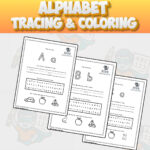 Alphabet Tracing and Coloring Worksheets