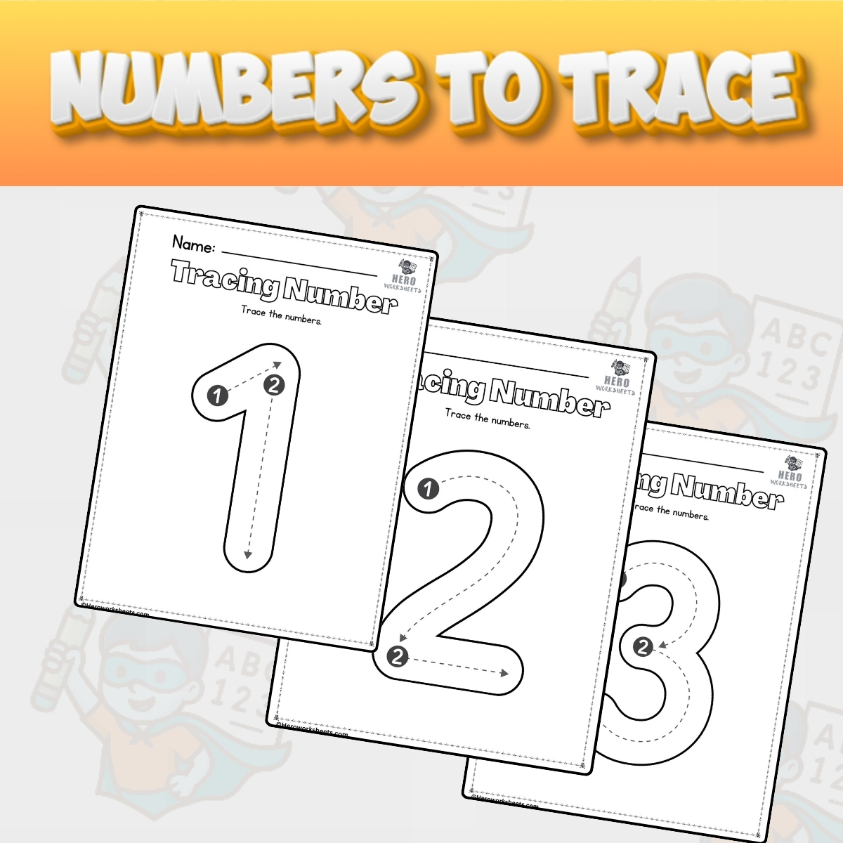 Numbers to Trace Printable Worksheets